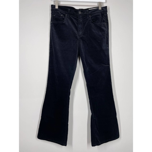 RAG & BONE 10 Inch Crop Flare Jeans in Black Velvet 28 - Picture 2 of 9